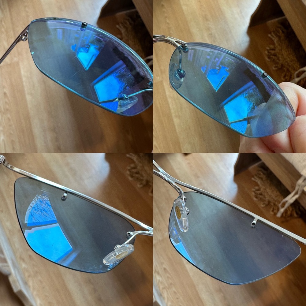 Christian Dior Flash RARE Vintage Y2K Rimless Sunglasses in Blue - Picture 13 of 14